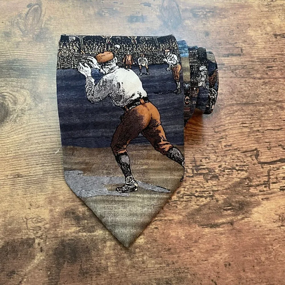 Americana by MBP Mens Silk Necktie Old Tyme Baseball USA Novelty Theme Necktie